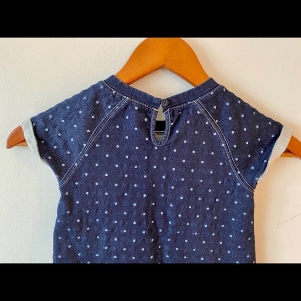 Preppy Nautica Kids Blue Soft Denim Polka Dot Dress 3T - Picture 6 of 9